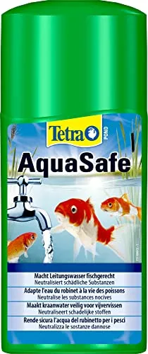 Tetra Pond AquaSafe, Rende l'Acqua del Rubinetto Sicura per I Pesci, Protezione Efficace dei Pesci e delle Piante nei Laghetti da Giardino, 250 ml