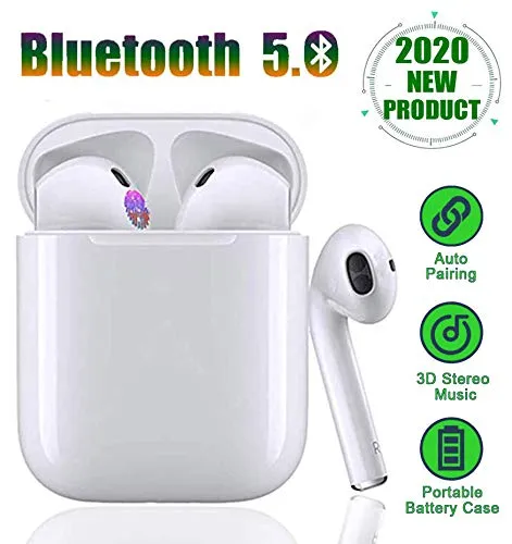 Auricolari Bluetooth 5.0 Auricolari Senza Fili, IPX8 Impermeabile 24H Playtime Vero Wireless Cuffie Sport,riduzione del rumore stereo 3D HD, per cuffie Apple Airpods Pro/Android/iPhone/Samsung/Huawei