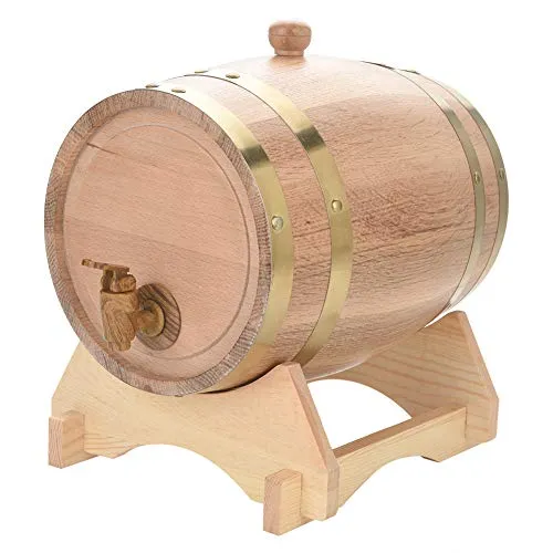 5L Botte Vino Legno Rovere, Botte di Vino Dispenser, Botte da vino In legno, Wine Barrel per la conservazione di vini pregiati, brandy, whisky e tequila