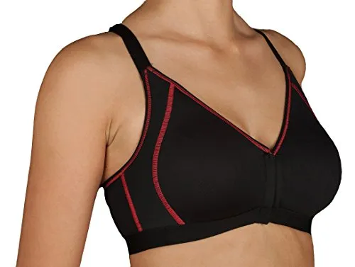 SELENE Reggiseno Sportivo Senza Ferretto con Apertura avanti Art. Nora (C, Nero, 5)