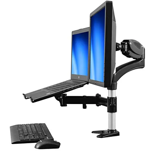 Startech.Com Supporto per Singolo Monitor con Base per Portatile ad Altezza Regolabile One Touch fino a 27"