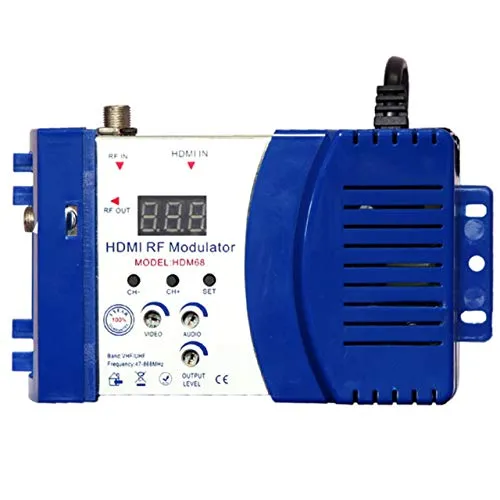 Modulatore Hdm68 Modulatore Digitale RF Hdmi Modulatore da AV a RF Convertitore VHF Uhf Pal / Ntsc Modulatore Portatile Standard Blu Jasnyfall