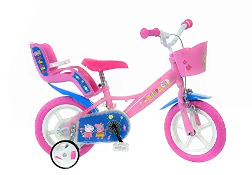 Dino Bikes 124rl-pig-Bicicletta Peppa Pig, Rosa, 30,5 cm, Bicicletta, Bici per Bambini, 365 cm ca