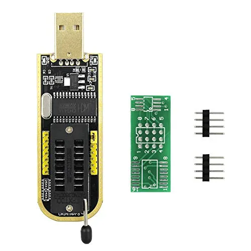 KeeYees Programmatore USB CH341A per 24 I2C / 25 SPL EEPROM BIOS Chip con Adattatore SOP8 SOP16 per Motherboard Routing LCD ECC.