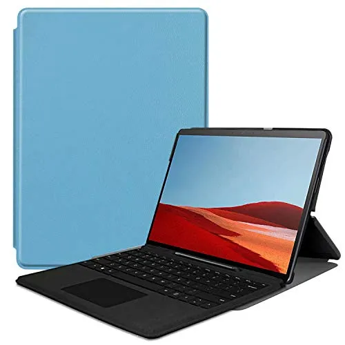 HoYiXi Custodia Cover per Surface Pro X Ultra Sottile Case in pelle Smart Cover con Funzione di Supporto Custodia Protettiva Completa per Surface Pro X - blu