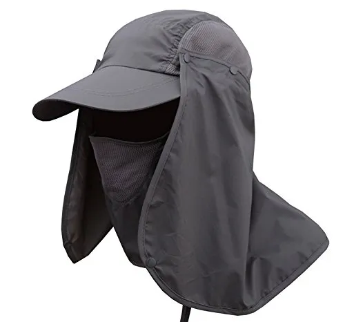 JITTY 360 °Protezione Solare UPF 50+ Cappello da Sole, Cappello da Sole Anti UV, Cappello Esterno Multifunzionale, Cappellino da Uomo e da Donna (Grigio Scuro)