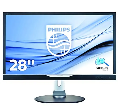Philips 288P6LJEB Gaming Monitor da 28", 4K UHD 3840 x 2160, LED TN, Tempo di Risposta 1 ms, Regolabile in Altezza, Girevole, Pivot, Audio Integrato, HDMI, Display Port, DVI, VGA, USB, Vesa, Nero