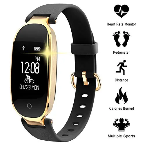 WOWGO Fitness Tracker Donne Cardiofrequenzimetri Conta Passi IP67 Impermeabile Podometro Bracciale Bluetooth con Monitor del Sonno per Smartphone Android & iOS, iPhone, Samsung