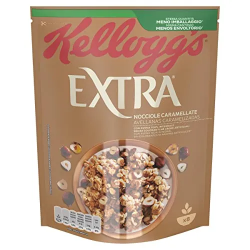 Kellogg's 58230000 Cereali Extra Nocciole Caramellate, 375 G