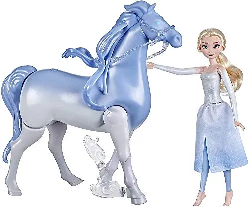 Hasbro Frozen - Frozen 2, Elsa e Il Cavallo Nokk Elettronico (Bambola di Elsa con Cavallo che Nuota e Cammina Ispirati al Film Disney Frozen 2)