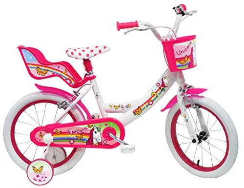 Unicorn, Bicicletta Bambino, Bianco-Rosa, misura 16"