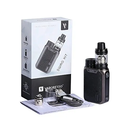 Sigaretta Elettronica Kit Completo Vaporesso Swag NOVITA' 2018 con atomizzatore NRG SE tank mini 80watt (prodotto senza nicotina) (Black)