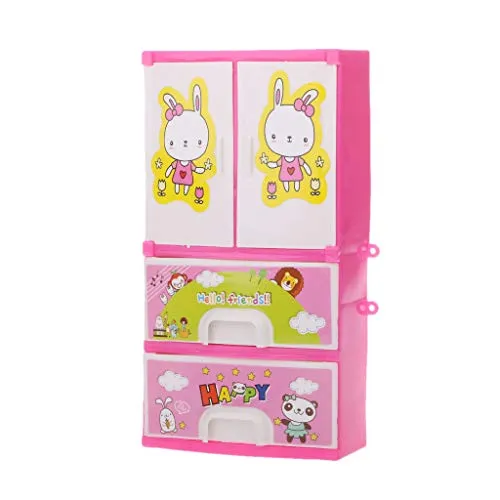 guangxi TY-PHUYT novità Cartoon Rabbit Armadio Armadio Accessori per Bambole Barbie Doll Ragazze Giocattolo Mobili Camera da Letto Principessa