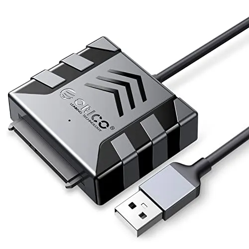 ORICO Adattatore per cavo SATA, USB 2.0 a SATA III, per dischi rigidi HDD/SSD da 2,5", supporta UASP, con cavo da 100 cm (S1-2A-10)