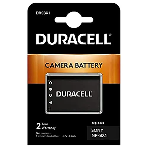 Duracell DRSBX1 Batteria per Sony NP-BX1, 3.7V, 950 mAh, Nero