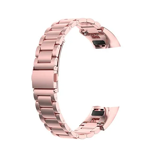 N/ A Cinturino di Ricambio in Acciaio Inossidabile per Huawei Honor Band 4 5 (Rosa Rosa)