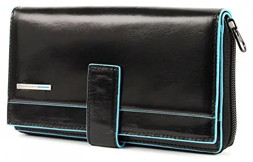 Portafoglio Piquadro Blue Square nero con portamonete e carte credito PD1354B2/N