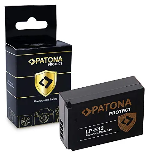 PATONA Protect V1 Batteria LP-E12, NTC compatibile con Canon EOS 100D, EOS M, M2, M10, M50, Rebel SL1