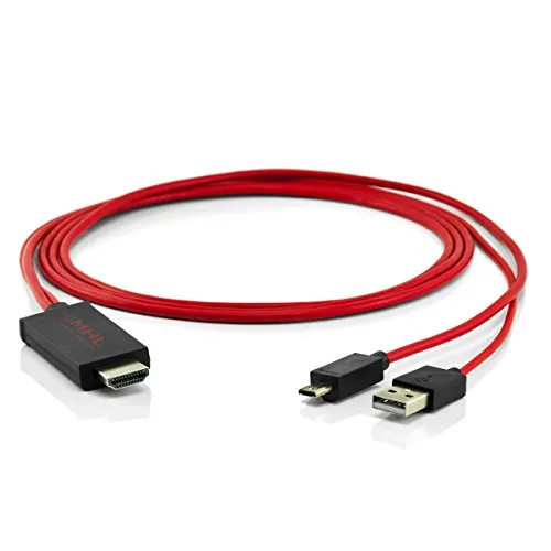 Cavo USB 11 Pin MHL HDMI adattatore convertitore HDTV HD TV Rosso per Samsung Telefoni Cellulari, Smartphone e Tablet PC