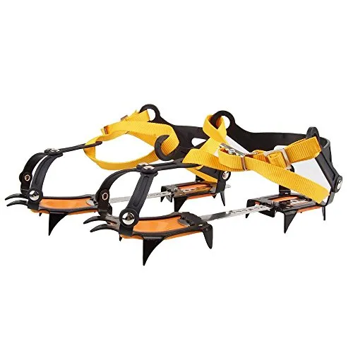 NAMVO 10 Denti è dotato di snowboard Chain di saldatura Crampons dell'acciaio inossidabile Outdoor Sci Ice Hiking Alpinismo Lunghezza regolabile