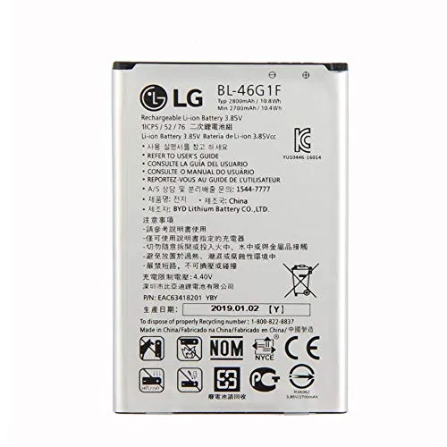 BEST2MOVIL, Batteria interna BL-46G1F, 2800 mAh, compatibile con LG K20 (VS 501) / K20 Plus (MP260) / K10 (2017)