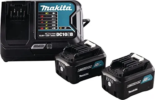 MAKITA Alimentazione 12 V Max. / 2 x 4,0 Ah Kit Fuente DE ALIMENTACIÃ“N LI 12V 4AH, JUEGO 191L68-0, Aluminium