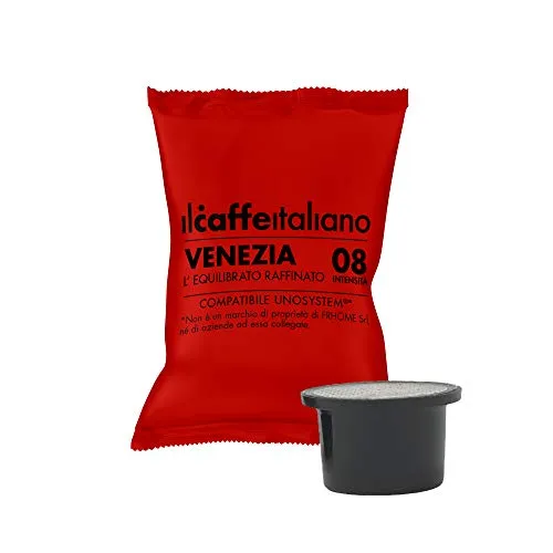 FRHOME Il Caffè Italiano Capsule compatibili con UNO System, Miscela Venezia Intensità 8, Confezione da 100 Capsule