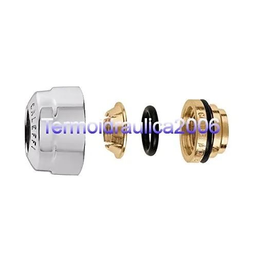 Caleffi 437112 Raccordo meccanico tubi rame/acciaio, O-Ring 1,5-Ø 12 Cr lucido