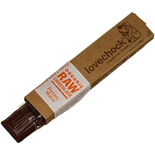 Lovechock - Barretta di cioccolato puro biologico con noci pecan/polvere maca