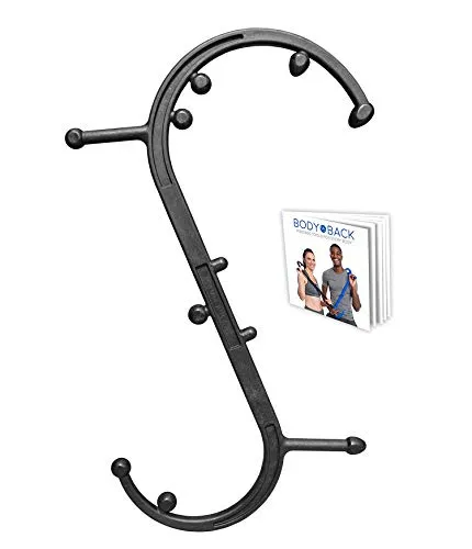 Body Back Buddy Massaggiatore per Schiena, Stick di Massaggio Portatile, Canna da Massaggio (Nero)