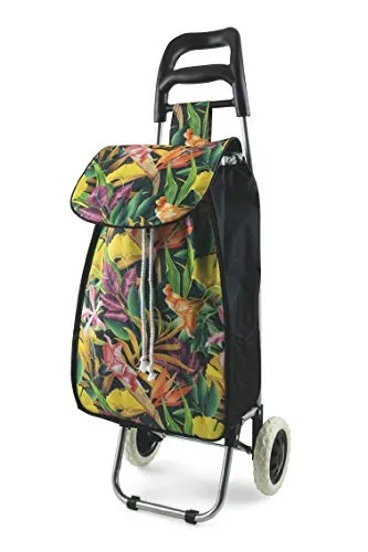 Galileo Casa 2193391 Tropical Flower Carrello Spesa 2 Ruote, Multicolore