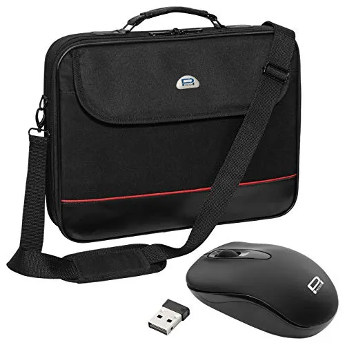 PEDEA borsa per PC portatile "Trendline" Borsa per notebook fino a 13,3 pollici (33,8 cm) borsa con tracolla incluso mouse wireless, nero