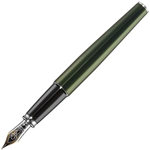 Diplomat Excellence A2 Evergreen Chrome penna stilografica con pennino fine 14 ct