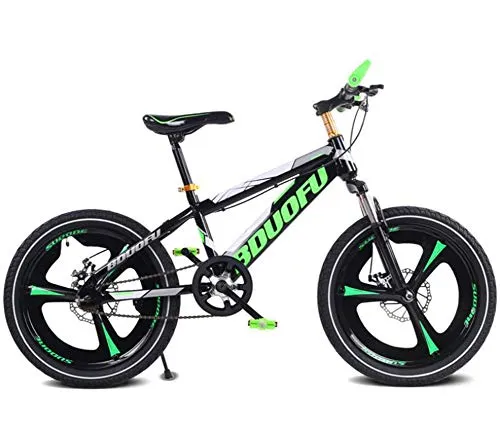 TX Mountain Bike per Bambini Lega di Magnesio con Leva del Cambio Ruota A Raggi Ammortizzatore,Green,18inch