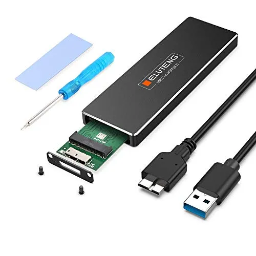 ELUTENG Adattatore M.2 NGFF SSD USB 3.0 a M.2 NGFF Enclosure 5Gbps M.2 SSD Case Custodia Disco Rigido M2 Sata Supporta UASP per B Key & B+M Key 2230/2242/2260/2280 Sata SSD (Non per NVME)