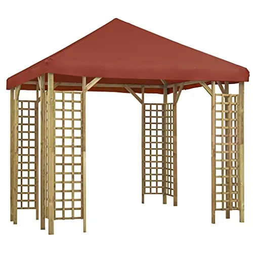 vidaXL Gazebo Tenda Tendone per Feste Padiglione per Eventi Baldacchino Telo Telone Copertura per Patio Accessori da Giardino 3x3 m Terracotta