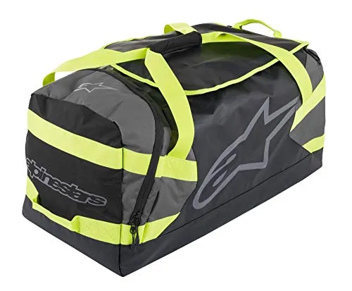 Whybee 6106018 AS GOANNA Duffle Bag Motorsport Racewear Holdall, Nero/Antracite/Giallo/Fluo, Taglia Unica