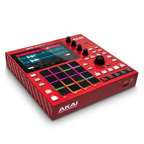 AKAI Professional MPC One+ Drum machine, beat maker e controller MIDI con Wi-Fi, Bluetooth, drum pad, synth plug-in e schermo touch, Rosso