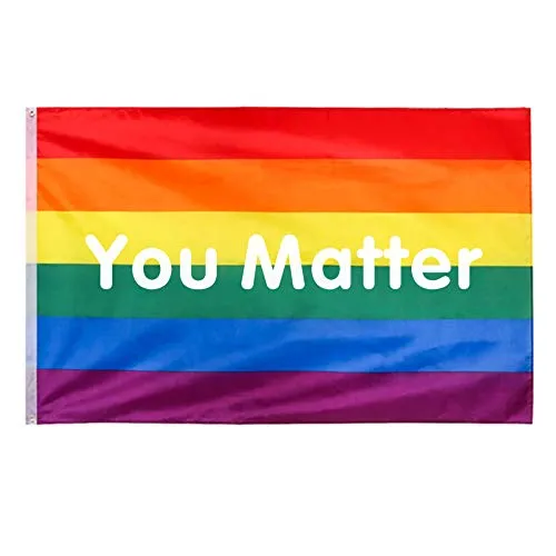 Bandiera Arcobaleno - You Matter - Bandiere Gay Lesbiche Pride Bandiere LGBT Flag 5x3 pied