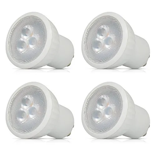 Mini lampadine a LED GU10, 3 W MR16 LED, lampada alogena da 30 W, 3000 K bianco caldo, AC220 Volt, da incasso, luce illuminazione, faretto, 4 pezzi