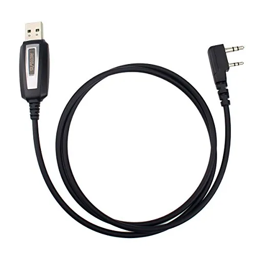 Retevis USB Cavo Programmazione 2 Pin Compatibile con Walkie Talkie RT24 RT618 RT27 RT22 RT28 RT619 RT46 ESYNiC Baofeng BF-888S UV-5R Kenwood Nestling Cavo di Programmazione(1 Pezzo)