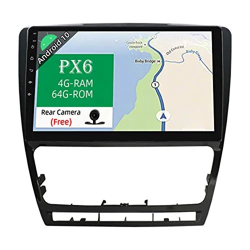 JOYX PX6 Android 10 Autoradio Compatibile con SKODA OCTAVIA（2006-2014）- [4G64G] - 10.1 Pollici - 1 DIN - Telecamera Canbus Gratuiti - Supporto HDMI 4K-Video DAB 4G WLAN Bluetooth Carplay AHD-camera