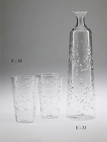 Massimo Lunardon - Decanter per acqua, 2 l, con 6 bicchieri, in vetro sintetico
