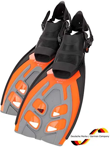 Khroom® Pinne da snorkeling regolabili per adulti per snorkeling | Pinne subacquee (arancione, 36-41)