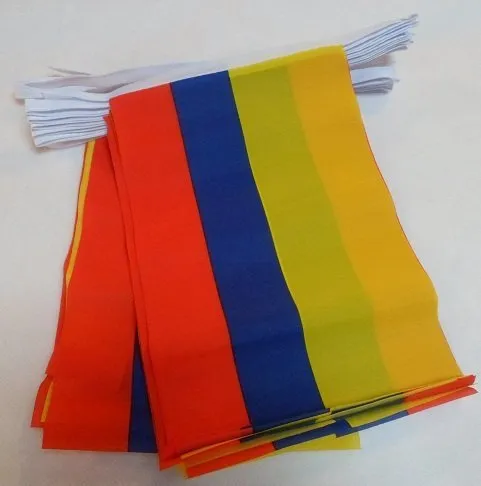 AZ FLAG Ghirlanda 6 Metri 20 Bandiere Colombia 21x15cm - Bandiera Colombiana 15 x 21 cm - Festone BANDIERINE