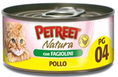 PETREET Natura Jelly per Gatto da 70 Gr, Pollo e Fagiolini