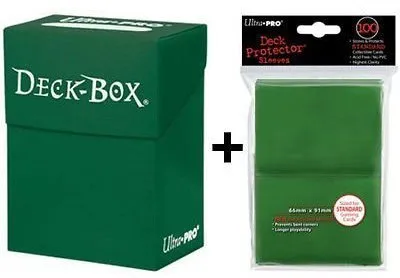 Ultra Pro Deck Box + 100 Protector Sleeves - Green - Magic: The Gathering - Standard