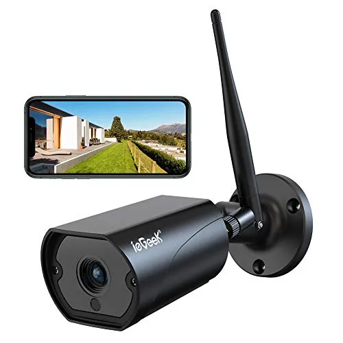 Telecamera Wi-Fi Esterno Interno ip wifi camera Videosorveglianza con con IP66 impermeabile, Rilevazione di Movimento, Visione Notturna 30m, Audio Bidirezionale