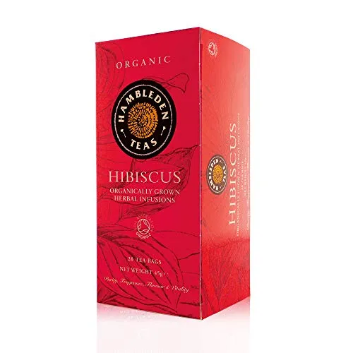 Hambleden Teas Organic Hibiscus Tea 20 Teabags (Pack of 6, Total 120 Teabags)