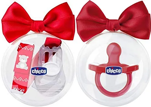 Gommotto Chicco Rosso Limited Edition 0-6m + Chicco Clip Con Catenella Natale Limited Edition